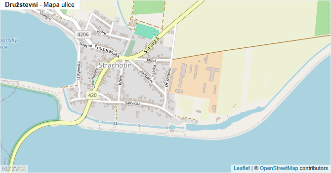 Družstevní - mapa ulice