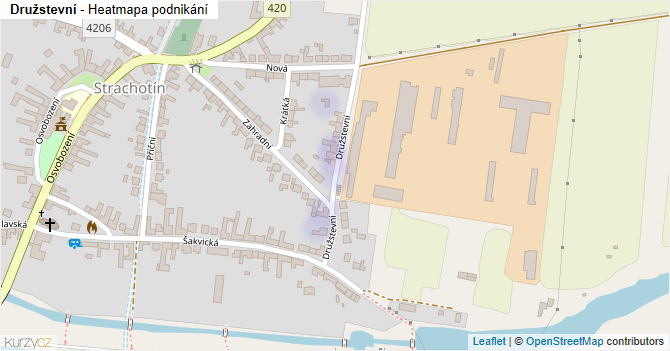 Družstevní - mapa podnikání