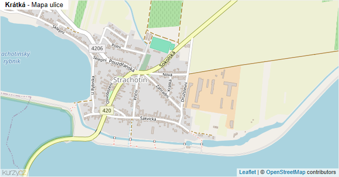 Krátká - mapa ulice