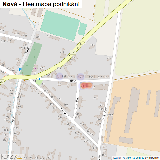 Mapa Nová - Firmy v ulici.