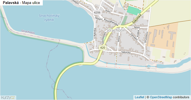 Palavská - mapa ulice