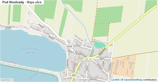 Pod Vinohrady - mapa ulice