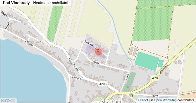 Pod Vinohrady - mapa podnikání