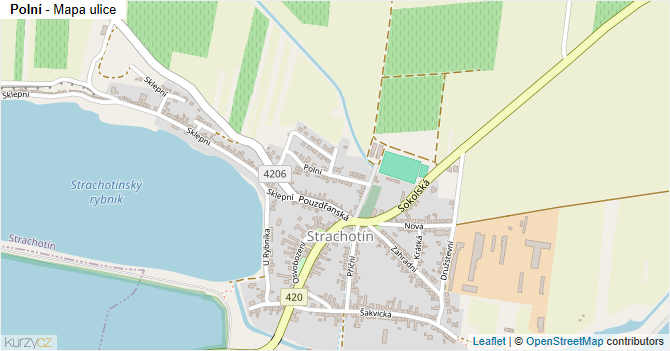 Polní - mapa ulice