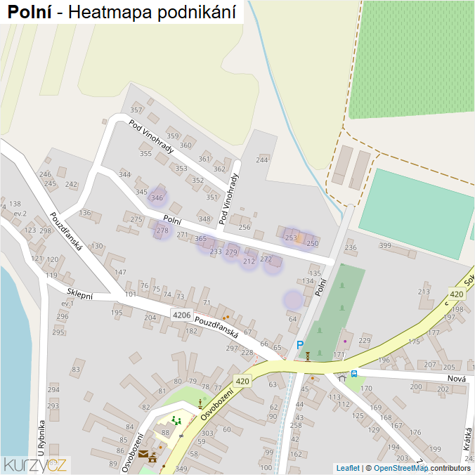 Mapa Polní - Firmy v ulici.