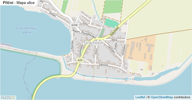 Příční - mapa ulice