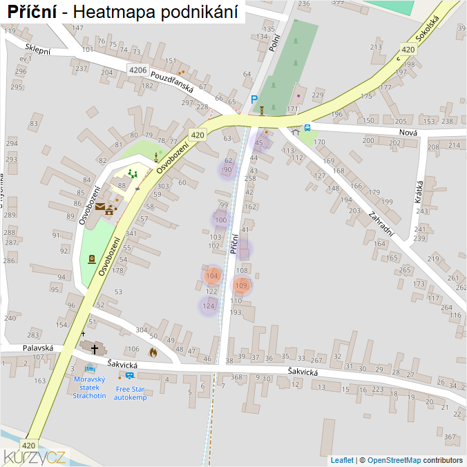 Mapa Příční - Firmy v ulici.