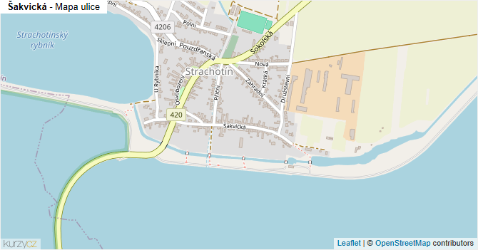 Šakvická - mapa ulice
