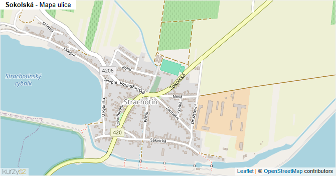 Sokolská - mapa ulice