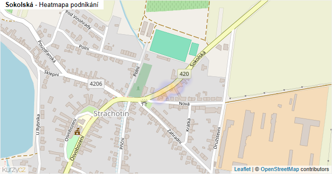 Sokolská - mapa podnikání