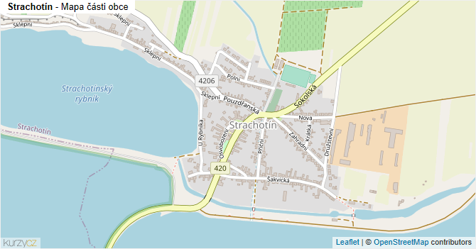 Strachotín - mapa části obce