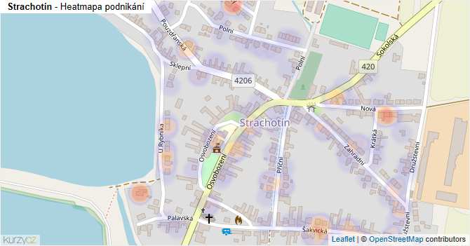 Strachotín - mapa podnikání