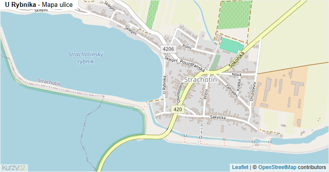U Rybníka - mapa ulice