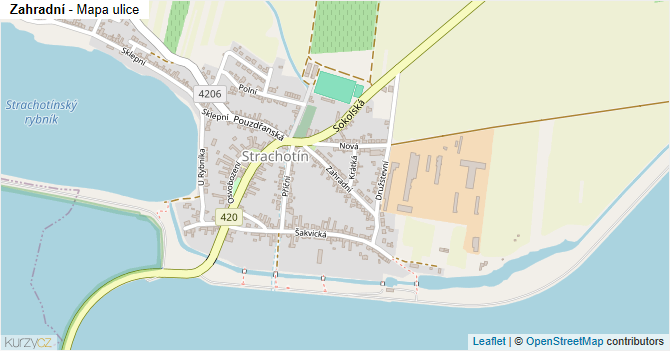 Zahradní - mapa ulice