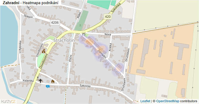 Zahradní - mapa podnikání