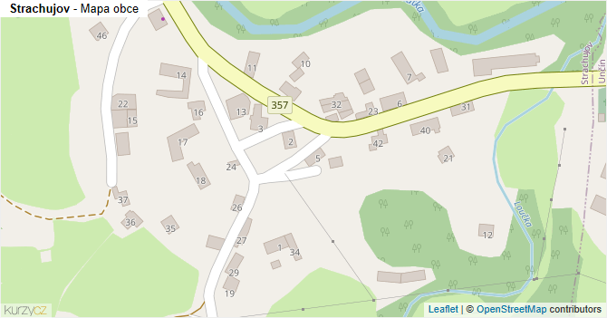 Strachujov - mapa obce