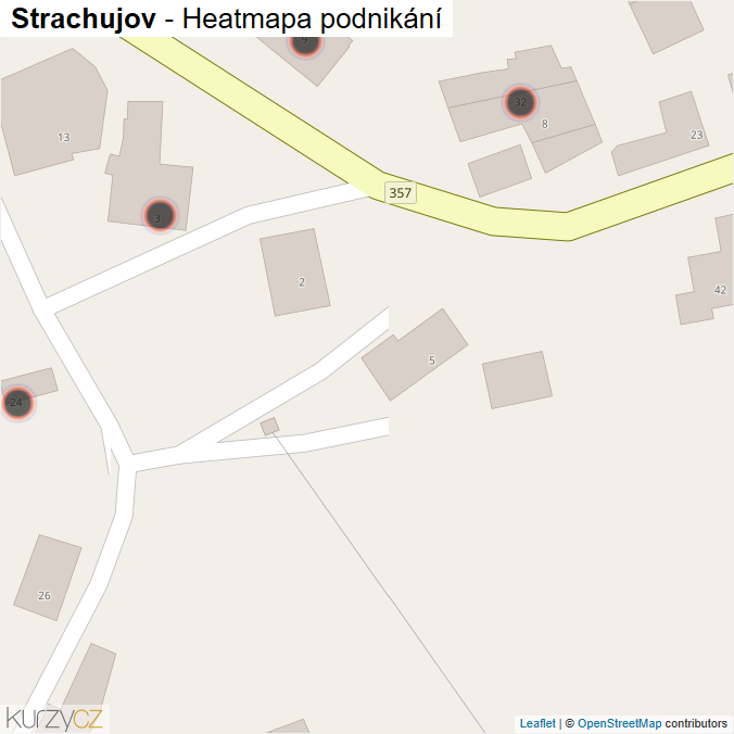 Mapa Strachujov - Firmy v obci.