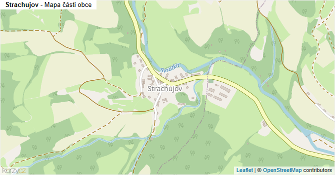 Strachujov - mapa části obce