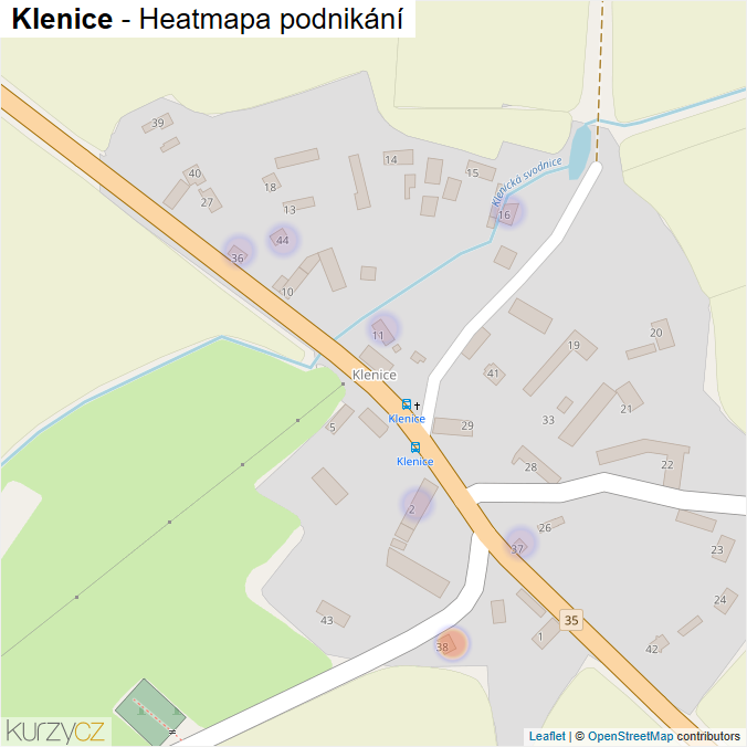 Mapa Klenice - Firmy v části obce.