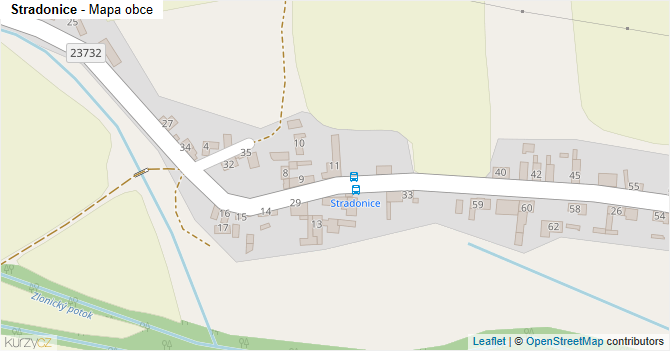 Stradonice - mapa obce