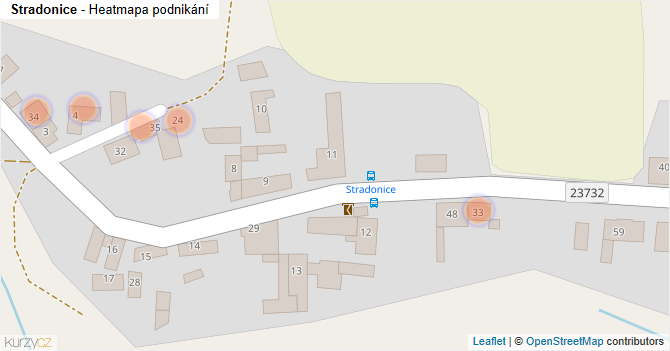 Stradonice - mapa podnikání
