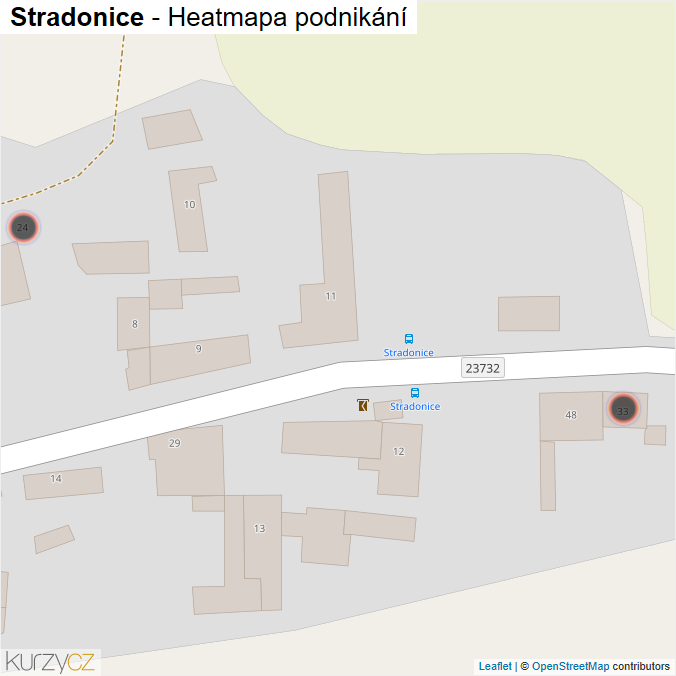 Mapa Stradonice - Firmy v obci.