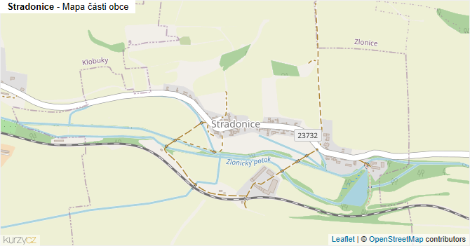Stradonice - mapa části obce