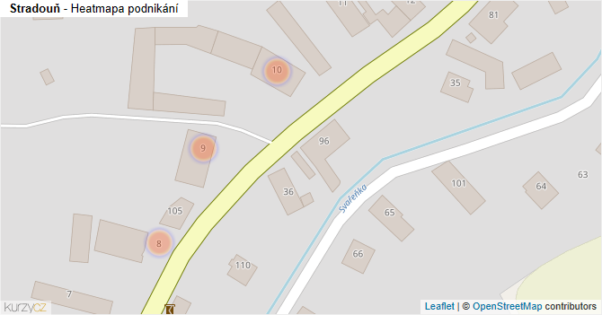 Stradouň - mapa podnikání