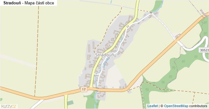 Stradouň - mapa části obce