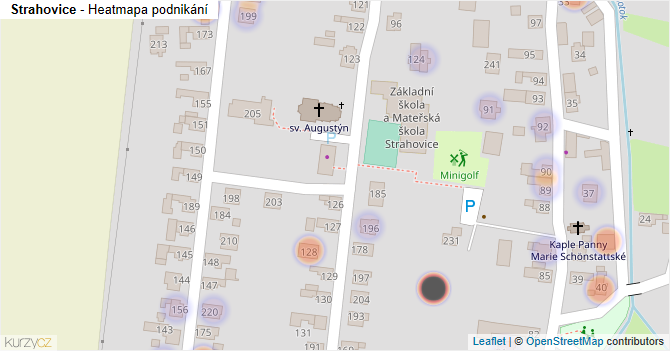 Strahovice - mapa podnikání