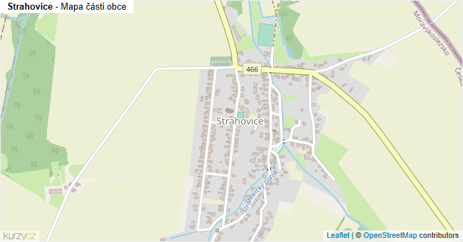 Strahovice - mapa části obce