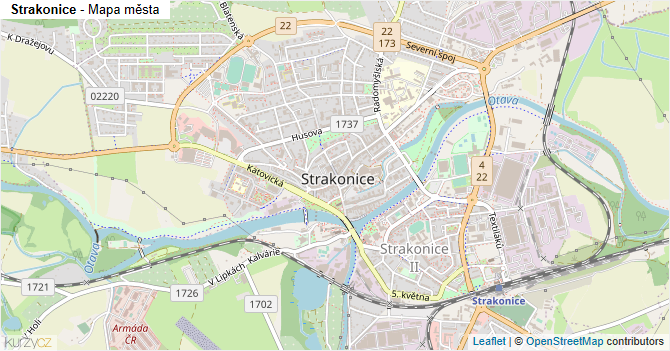 Strakonice - mapa města