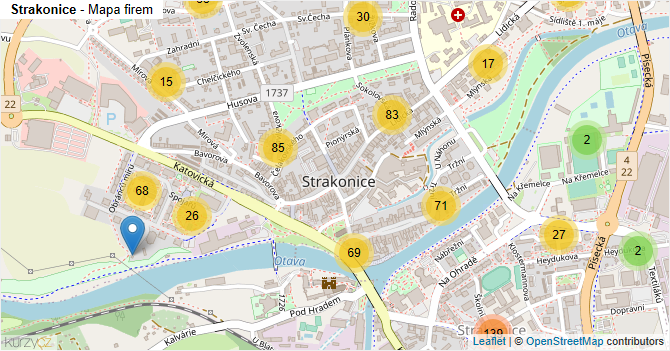 Strakonice - mapa firem