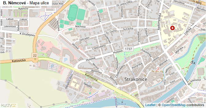 B. Němcové - mapa ulice