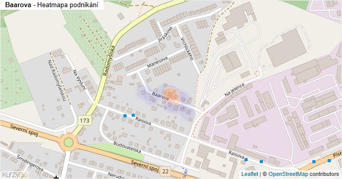 Baarova - mapa podnikání