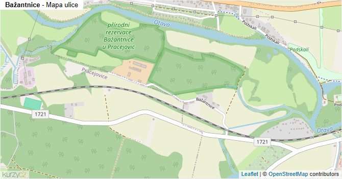 Bažantnice - mapa ulice