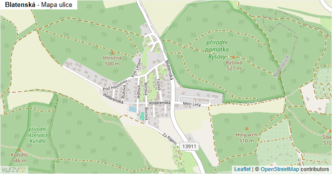 Blatenská - mapa ulice