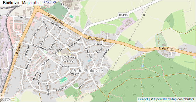 Bučkova - mapa ulice