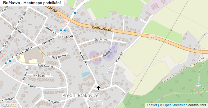 Bučkova - mapa podnikání