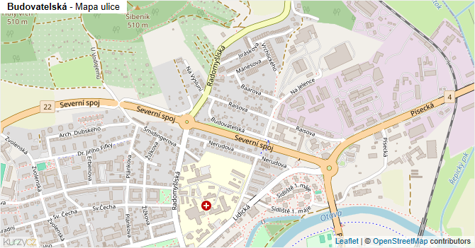 Budovatelská - mapa ulice