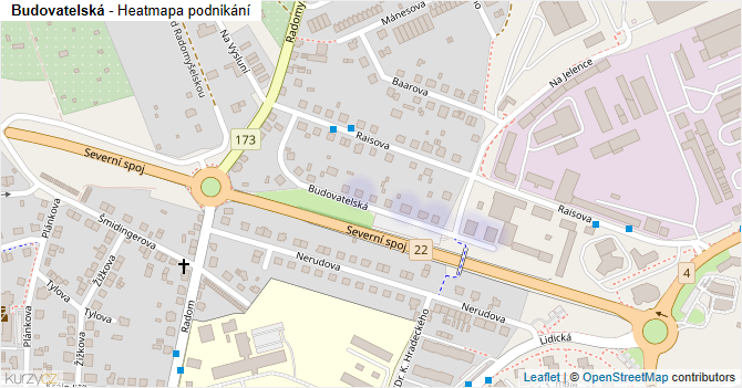 Budovatelská - mapa podnikání
