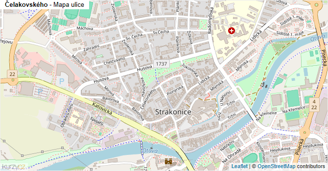 Čelakovského - mapa ulice