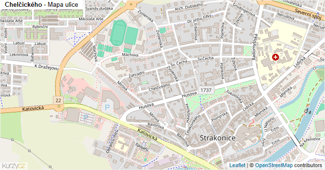 Chelčického - mapa ulice