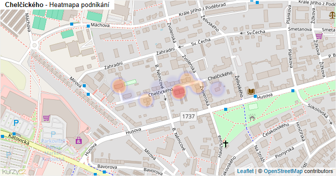 Chelčického - mapa podnikání