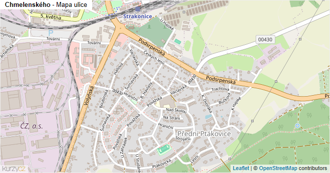 Chmelenského - mapa ulice