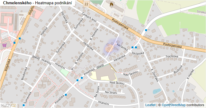 Chmelenského - mapa podnikání