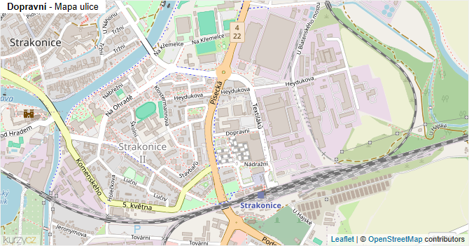 Dopravní - mapa ulice
