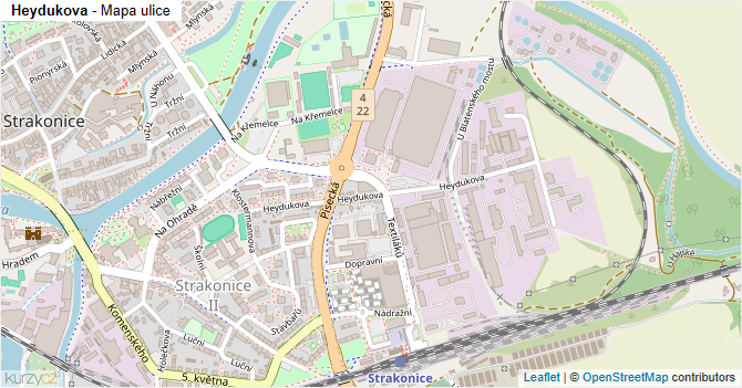 Heydukova - mapa ulice