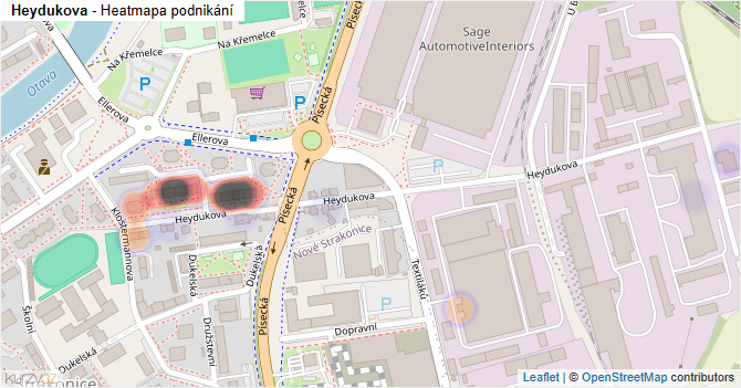 Heydukova - mapa podnikání