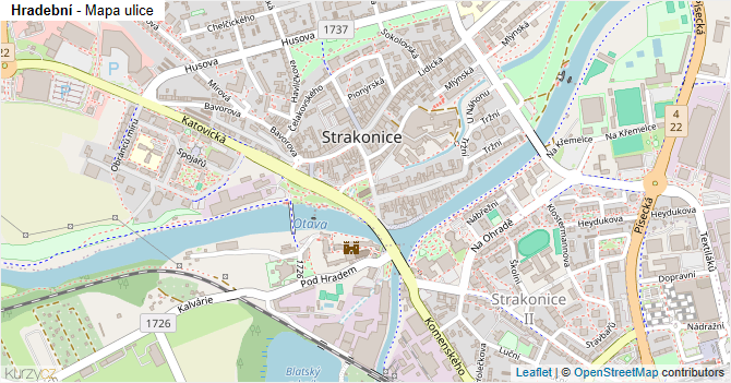 Hradební - mapa ulice